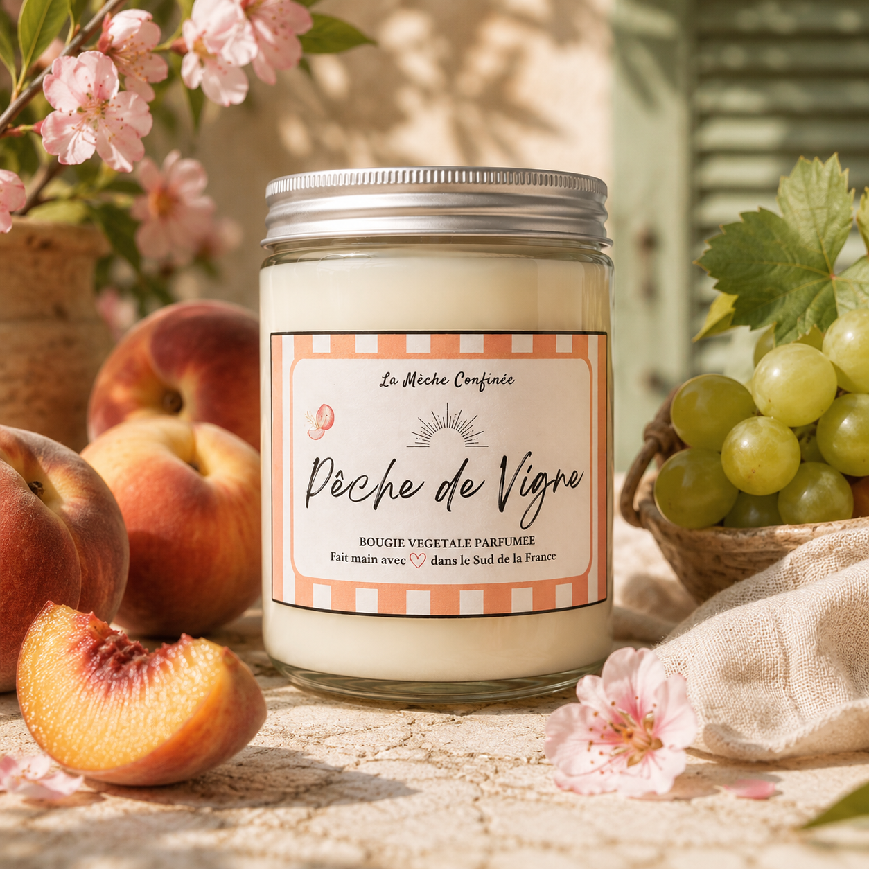 Bougie Pêche de Vigne