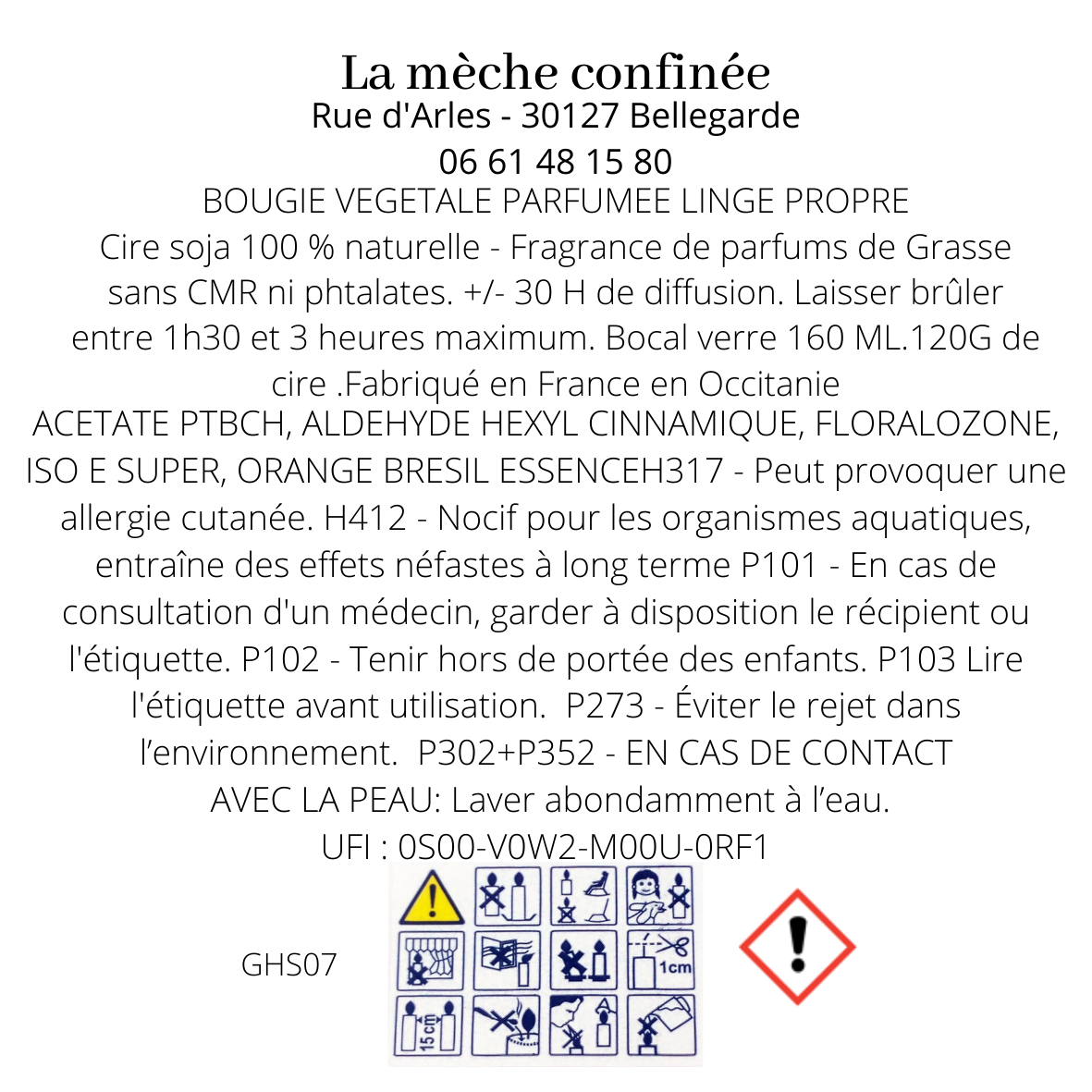 Lot de 2 fondants de cire LINGE PROPRE