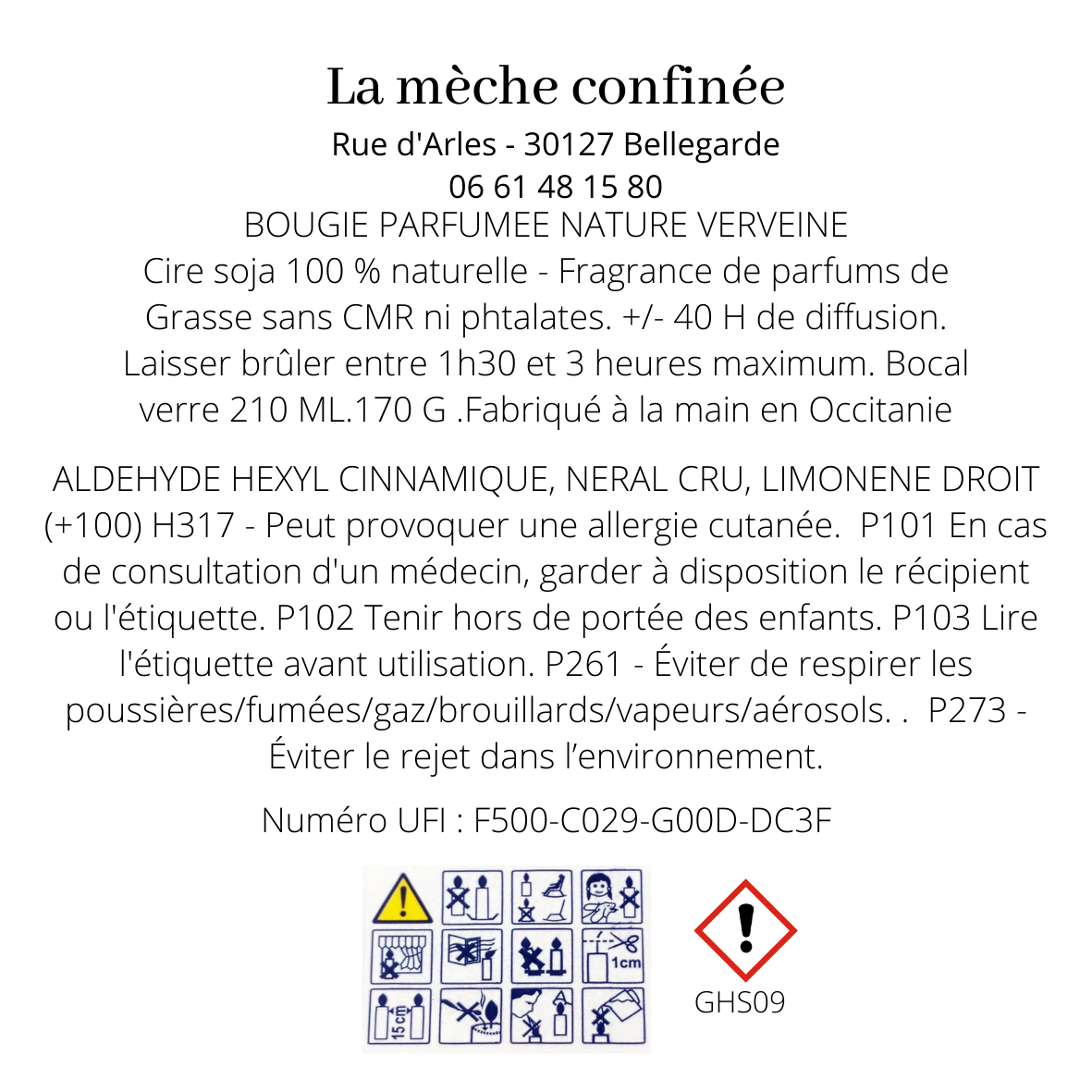 BOUGIE VERVEINE CITRONNEE