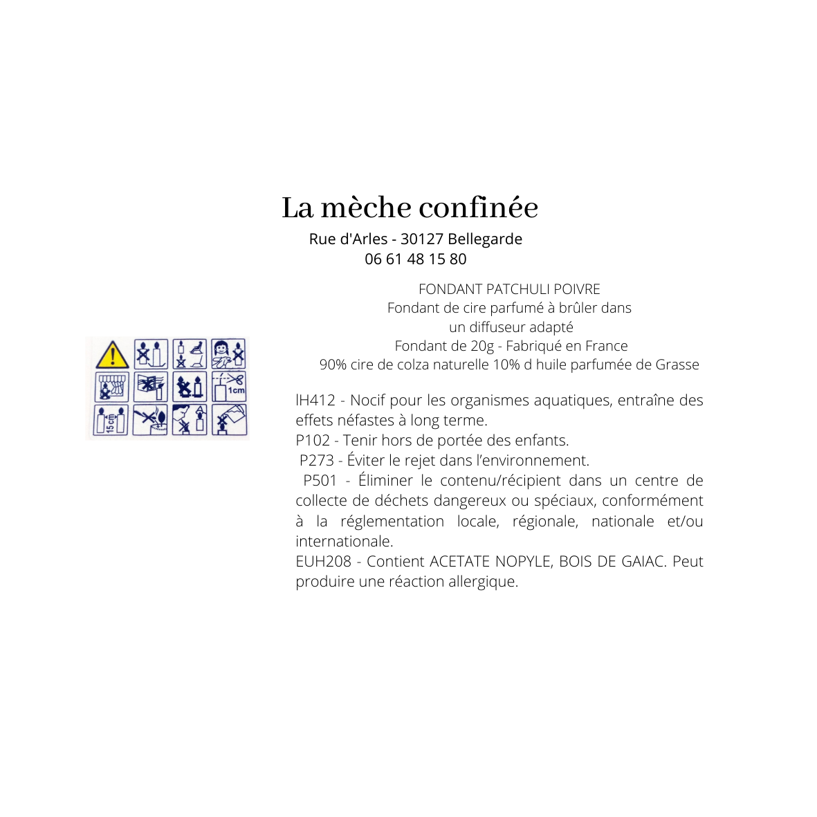 Lot de 2 fondants de cire PATCHOULI
