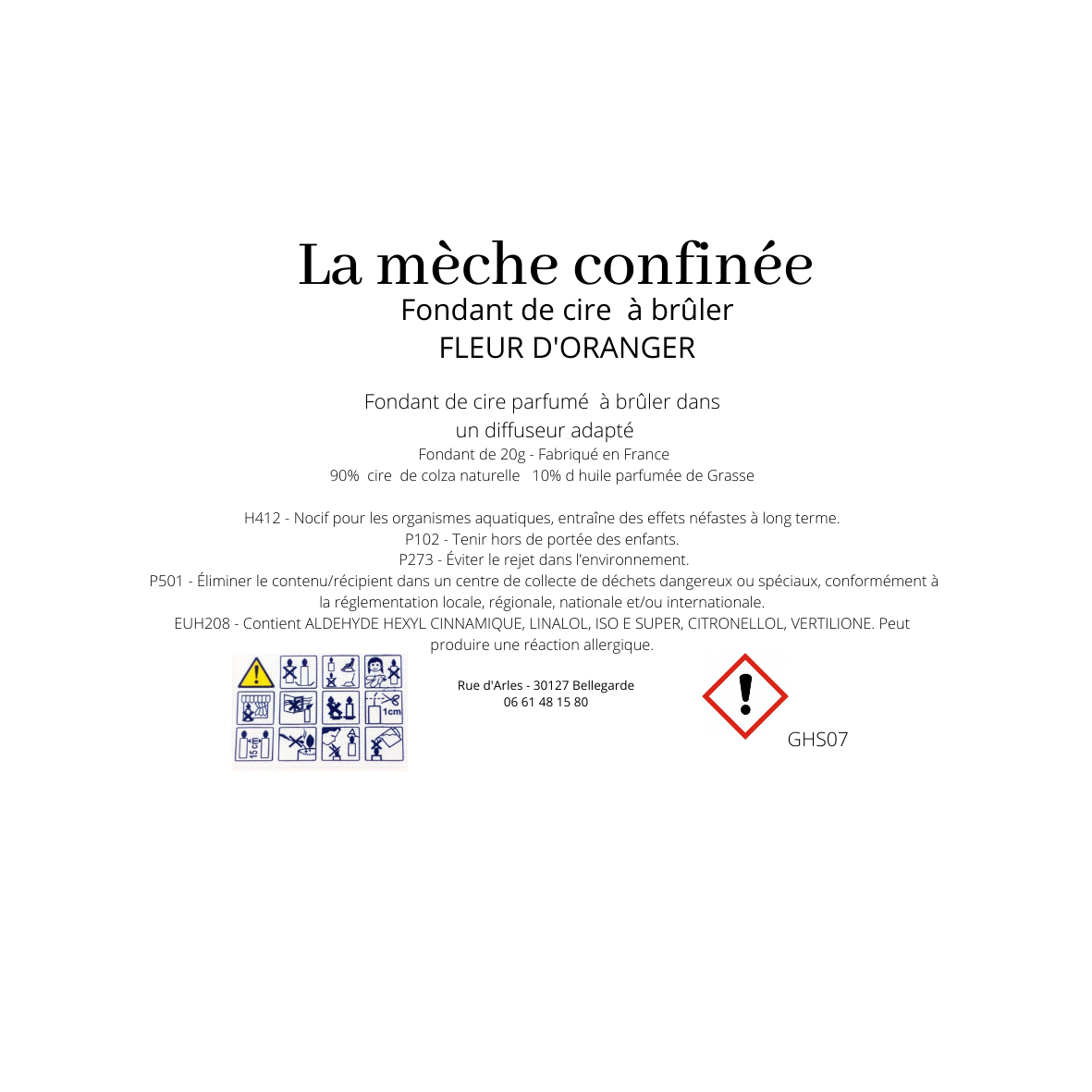 Lot de 2 Fondants de cire FLEUR D ORANGER