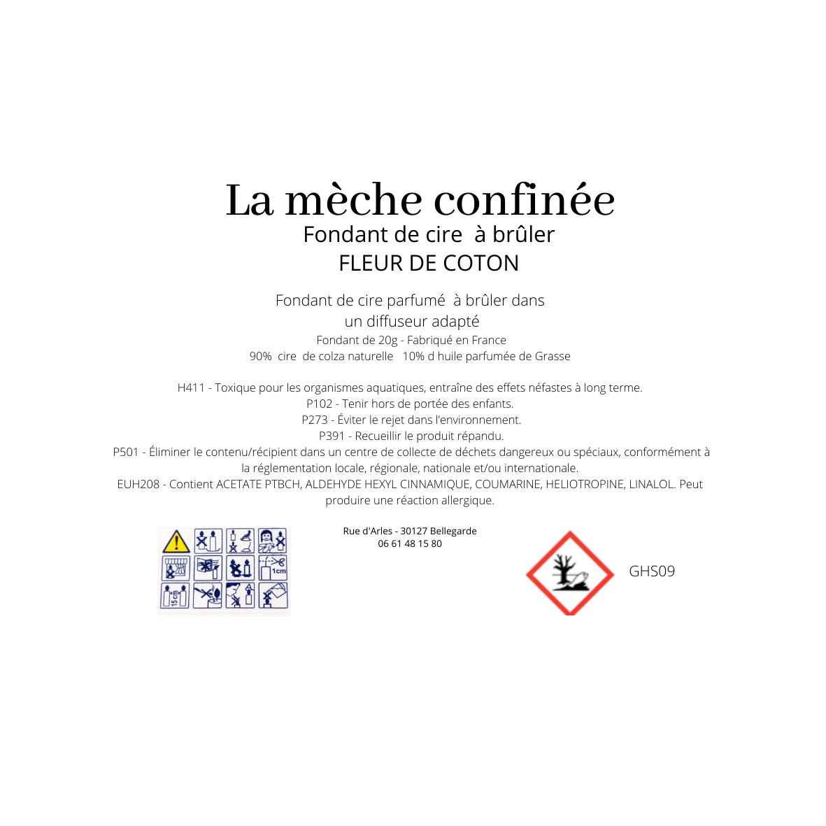 Lot de 2 fondants de cire FLEUR DE COTON