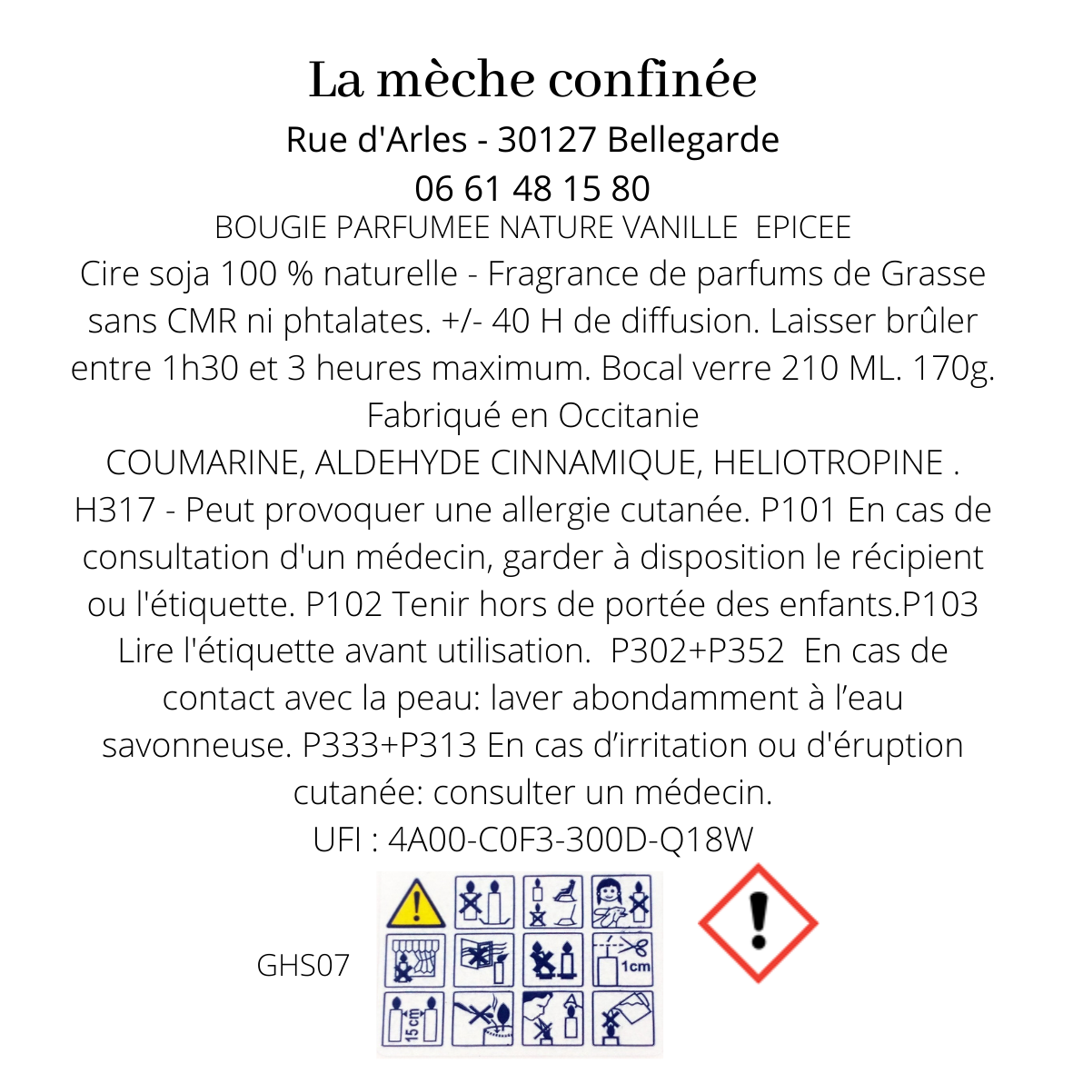 BOUGIE VANILLE EPICEE