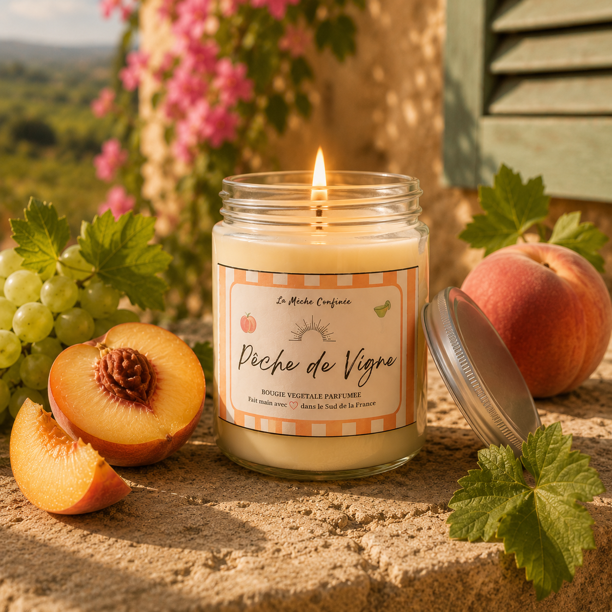 Bougie Pêche de Vigne